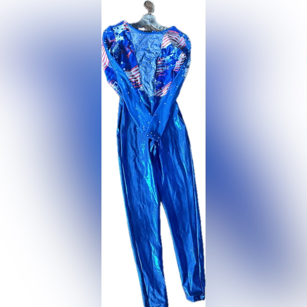 Custom USA Theme Shiny Women's Jumpsuit